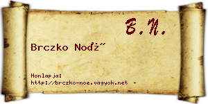 Brczko Noé névjegykártya